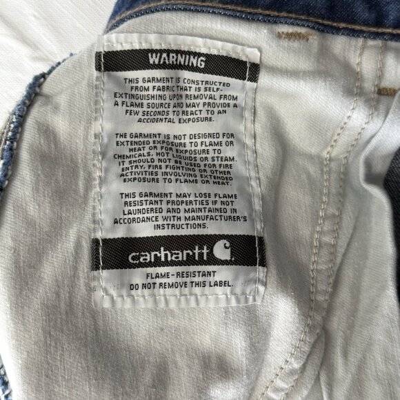 Carhartt Flame Resistant Carpenter Pants Jeans Mens Sz 32x34 FRB13-DNM NFPA 2112 - Picture 10 of 12